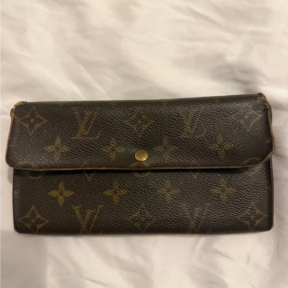 Louis Vuitton authentic vintage monogram envelope wallet clutch LV